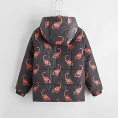 на молнии Животный Повседневный Куртки для мальчиков Shein