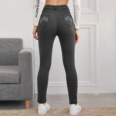 Огонь Повседневный Джинсы Shein