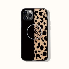 Чехол для телефона с леопардовым принтом и складным держателем Shein