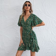 На запах цветочный Бохо Платье Shein