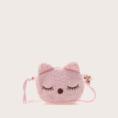Плюшевая сумка через плечо мини в форме кошки для девочек Shein