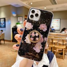 Чехол для iPhone с цветочным принтом и держателем для телефона Shein