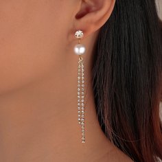 Серьги-подвески с бахромой и стразами Shein