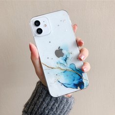 Чехол для iPhone с мраморным узором Shein