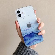 Чехол для iPhone с мраморным узором Shein