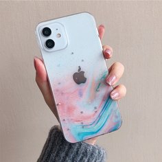 Чехол для iPhone с мраморным узором Shein