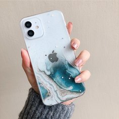 Чехол для iPhone с мраморным узором Shein