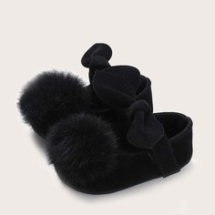 Балетки на липучке с помпоном для девочек Shein