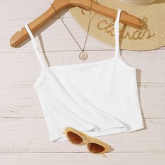 Трикотажный короткий топ Shein