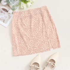 Цветочная юбка с разрезом Shein