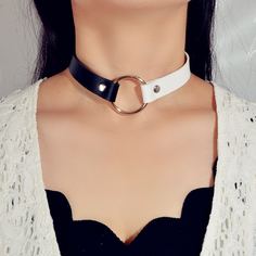Контрастное ожерелье из искусственной кожи Shein