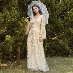 Сетчатое блестящее платье с вышивкой Shein