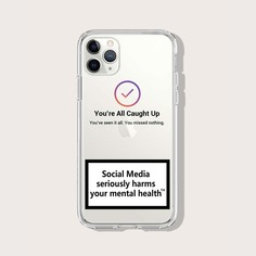 Чехол для iPhone с текстовым принтом Shein