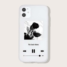 Чехол для iPhone с узором музыкального проигрывателя Shein