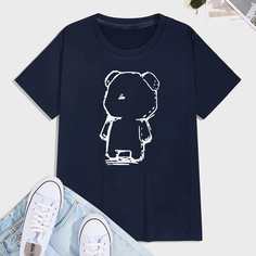 Мужская футболка с коротким рукавом и мультяшным принтом Shein