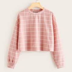Короткий топ в клетку Shein