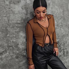 Футболка с разрезом Shein