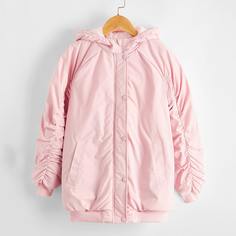 Ватное пальто с карманом для девочек Shein