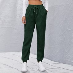 Вельветовые брюки на кулиске Shein
