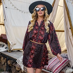 плиссированное Пейсли Бохо Платья Shein