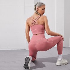 с карманами Одноцветный Спортивный комплектный костюм Shein