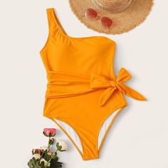 Слитный купальник на одно плечо Shein