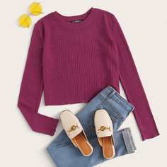 Короткая футболка с оригинальным краем Shein