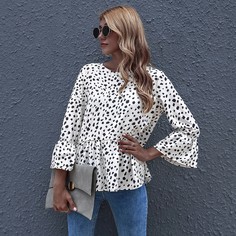 Топ с принтом и застежкой сзади Shein