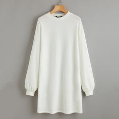 Однотонное платье со спущенным рукавом Shein