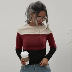 Контрастная футболка Shein