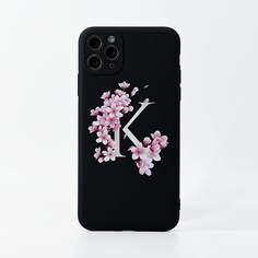 Чехол для iPhone с текстовым и цветочным принтом Shein