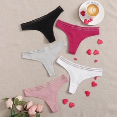 5 пакетов трусики с сетчатой отделкой Shein