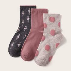 Носки в горошек с узором 3 пары Shein