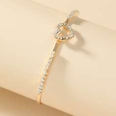 Браслет с декором сердечка и стразами Shein