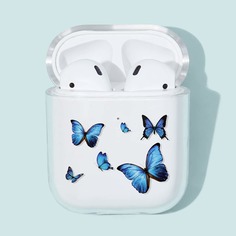 1шт прозрачный чехол для AirPods с принтом бабочки Shein