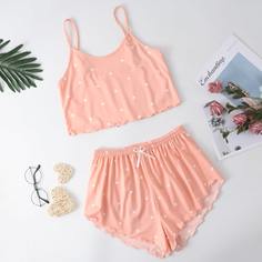 с бантом В горошек милый Пижама Shein