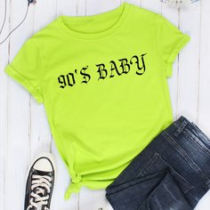 буква Повседневный Футболки Shein