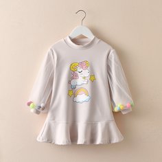 Помпон Мультяшный принт милый Свитшоты для девочек Shein