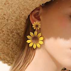 Серьги-подвески с цветами 1 пара Shein