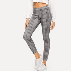 Узкие Брюки В Крупную Клетку Shein