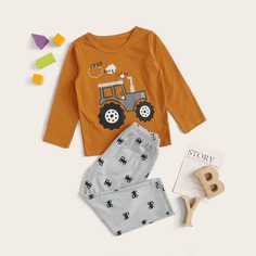 Пижама с мультяшным принтом для мальчиков Shein