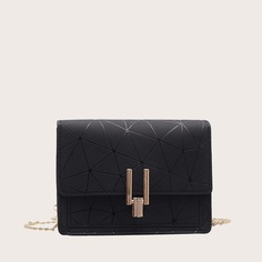 Сумка Из Эко Кожи С Металлической Пряжкой На Цепочке Shein
