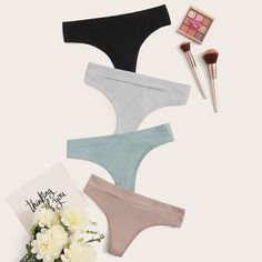 Однотонные трусики 4 пакета Shein