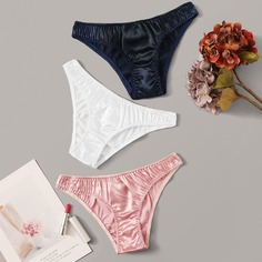 Однотонные трусики 3 пакета Shein