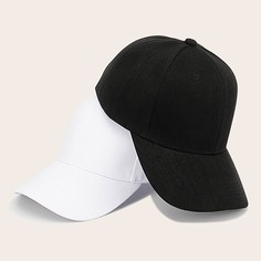 Мужская однотонная бейсболка 2шт Shein