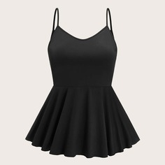 Однотонный топ размера плюс Shein