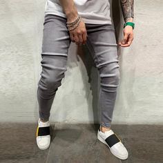 Мужские облегающие джинсы с пуговицами Shein