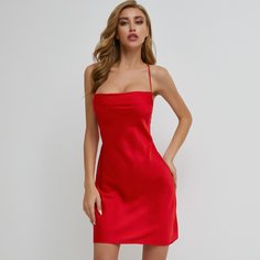 Атласное платье на бретелях Shein