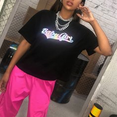 Футболка с текстовым узором Shein