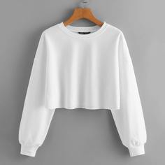 Однотонный короткий пуловер Shein